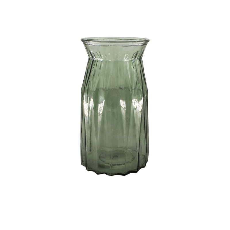 GLASS VASE GREEN 10X11X20CM Deventor