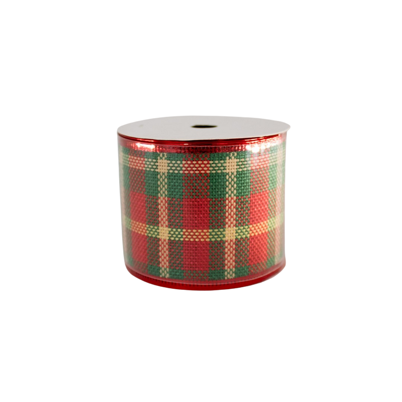 X-MAS RIBBON WIRED 63MMX10Y