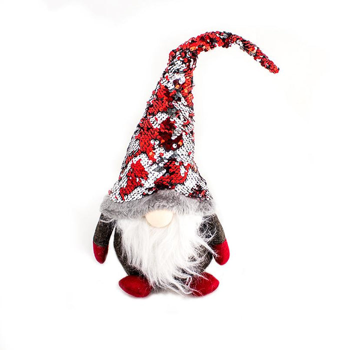 Red glitter hat gnome 20x13x44cm - Deventor